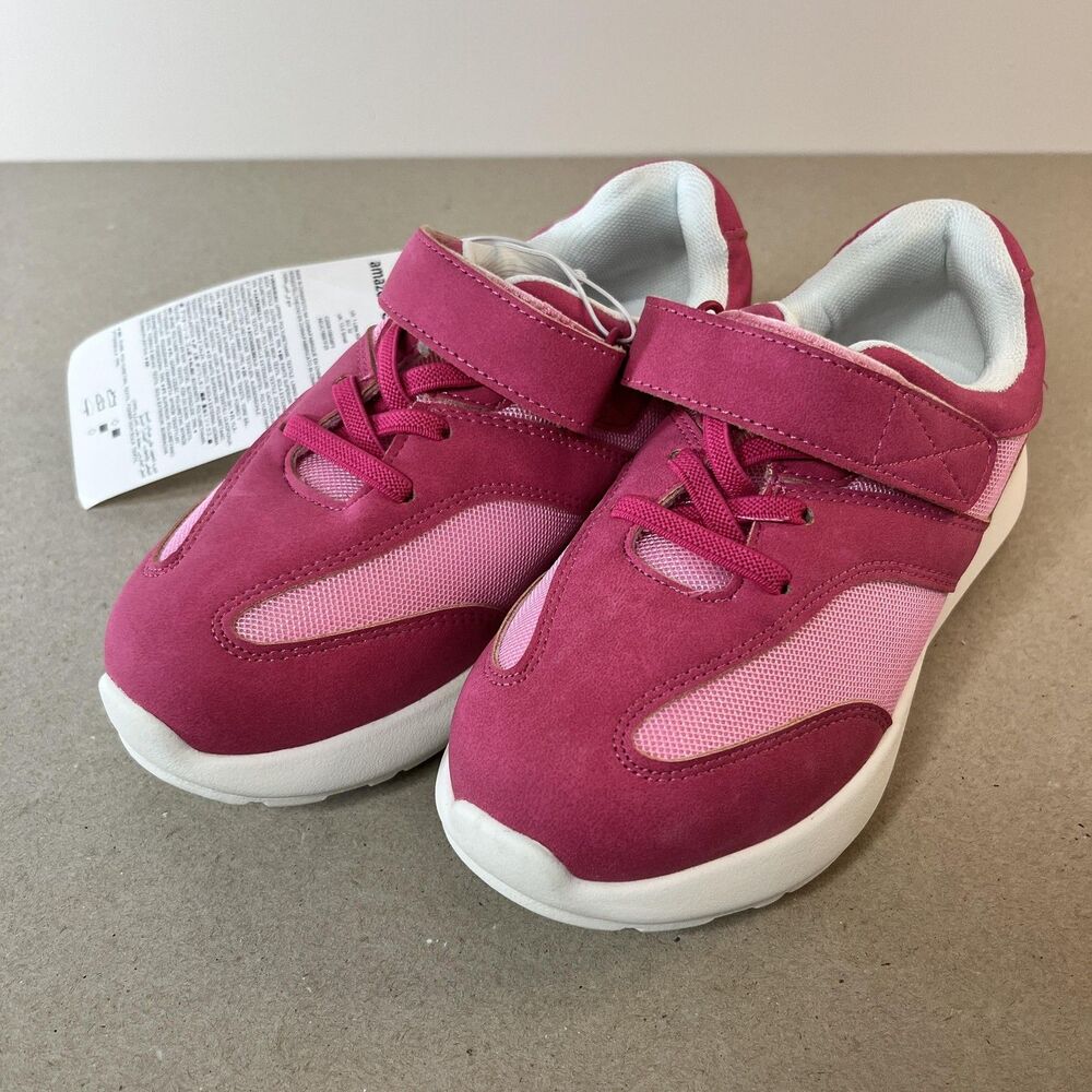 Amazon Essentials Shoes Kids Size 1 Pink Strap Mesh Low Top Sneakers Athletic